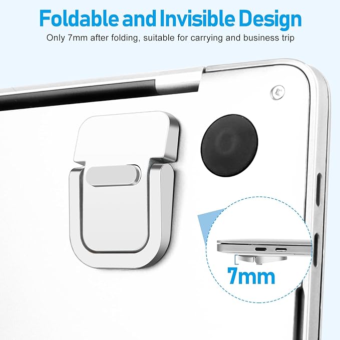 Mini Laptop Stand, Portable Laptop Stand, Foldable & Lightweight Ergonomic Riser with Ventilated Cooling, Sleek Computer Notebook Holder Fits Keyboards &10-17.3 Inch Laptops, Black
