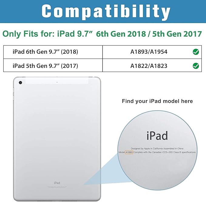 ProCase Smart Case for iPad 9.7 Inch iPad 6th/5th Generation 2018 2017(Model: A1893 A1954 A1822 A1823), Ultra Slim Lightweight Stand Cover with Translucent Frosted Back -Rosegold
