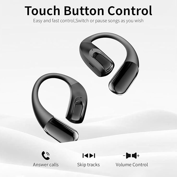 GALAAL Wireless Running Earbuds Bluetooth Headphones,Lightweight Earbuds with Ear Hooks,Bluetooth5.4 Wireless Earphones,25H Playtime, IPX4 Waterproof Running Headphones for Gym(Black)