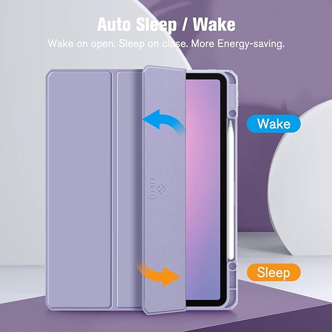 Fintie Hybrid Slim Case for iPad Pro 12.9-inch 6th Generation 2022, [Built-in Pencil Holder] Shockproof Cover w/Clear Transparent Back Shell, Also Fit iPad Pro 12.9" 5th/4th/3rd Gen, Lilac Purple