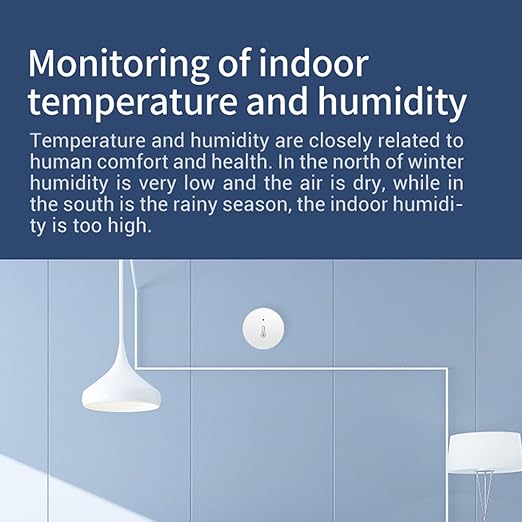 Haozee Zigbee Temperature and Humidity Sensor,ZigBee Hub Required,for Remote Monitoring and Home Automation,Compatible with Home Assistant Zigbee2mqtt