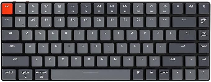 Keychron K3 Version 2, 75% Layout 84 Keys Ultra-Slim Wireless Bluetooth/USB Wired Mechanical Keyboard with White Backlit, Hot-Swappable Low-Profile Keychron Optical Red Switch for Mac Windows