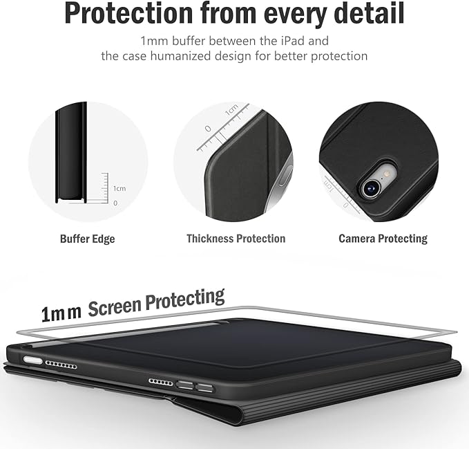 Antbox Case for iPad mini 7 A17 Pro, iPad mini 7th/6th Generation Case (2024/2021) with Pencil Holder Vegan Leather Smart Cover with Auto Sleep/Wake Stand Function