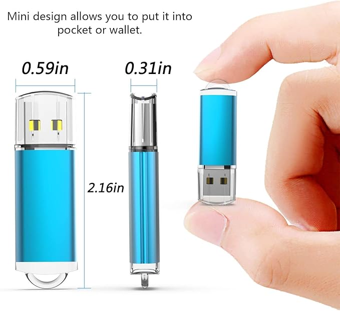 K&ZZ 5 Pack 64GB Flash Drive 64 GB USB Flash Drives USB 2.0 Thumb Drive Gig Zip Drive Stick 64G Flash Memory Stick Jump Drives for PC Laptop, Multicolored
