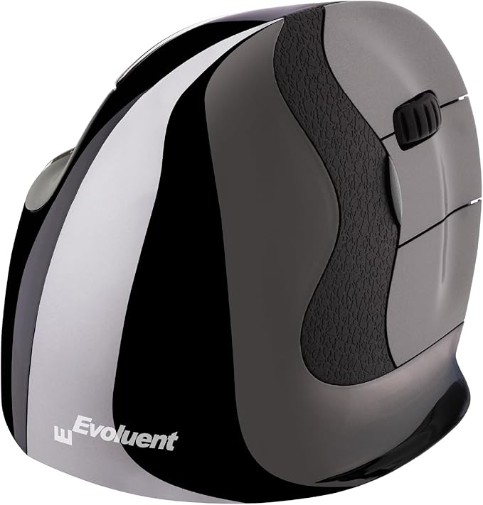 Evoluent – Inventor of The Vertical Mouse – VMDMW Ergonomic Vertical Mouse Right Hand Med USB Wireless, Sculpted for Comfort, Reduces Wrist Strain, 4 Speeds, 6 Customizable Buttons in Windows