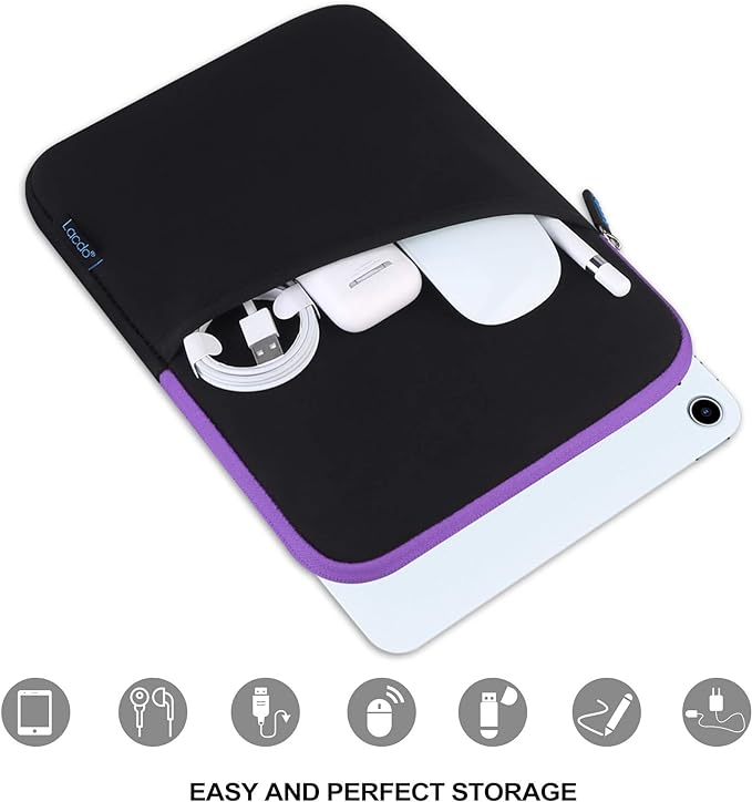Lacdo Tablet Sleeve Case for 13 inch New iPad Air M4 M3 M2 2026-2024, 13 inch iPad Pro M5 M4 2025-2024, 12.9 inch iPad Pro 6 5 4 3 with Magic Keyboard and Smart Keyboard Folio Protective Bag, Purple