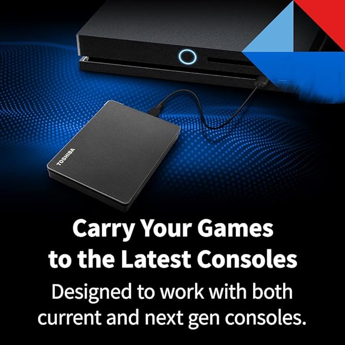 Toshiba Canvio Gaming 2TB Portable External Hard Drive USB 3.0, Black for PlayStation, Xbox, PC & Mac - HDTX120XK3AA