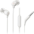 Motorola Earbuds 3-S Wired Earbuds with Microphone - Corded in-Ear Headphones, Comfortable Lightweight Silicone Ear Buds, Non-Tangle Flat Cable, 9.4mm Drivers Clear Bass Sound - White