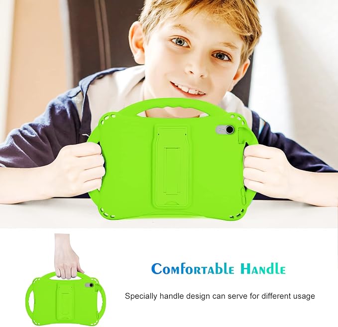 TopEsct Kids Case for iPad mini 7 (A17 Pro) 2024 /iPad Mini6 2021, Shockproof Silicone Cover with Handle Stand for 8.3" iPad mini 6th/7th Gen,Green
