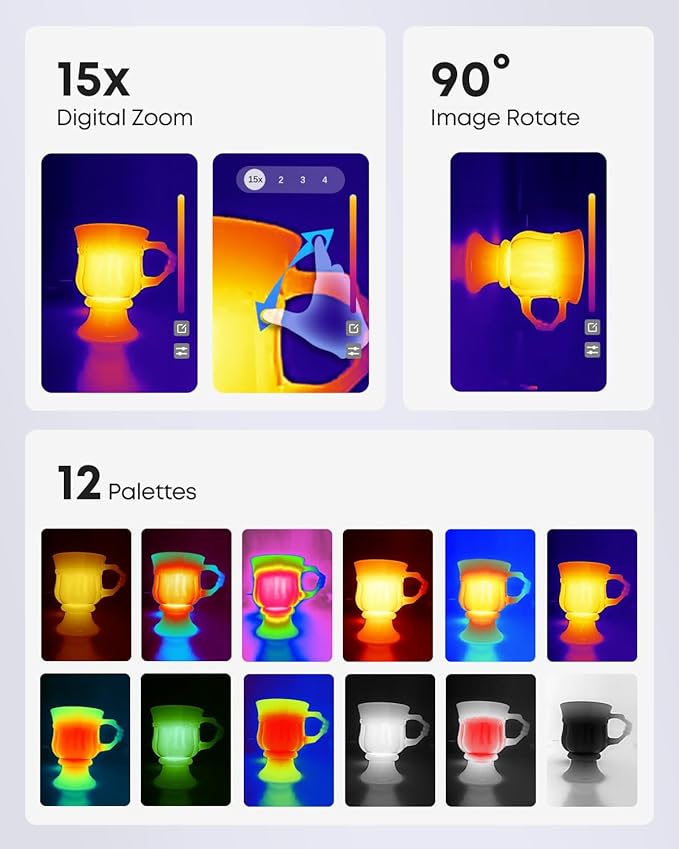 Thermal Master P4 Dual-Lens Thermal Camera for Android, Thermal Imaging Camera with IR Eraser, 512×384 X³ IR Resolution, 15× Digital Zoom, -4℉~1112℉, 0.035℃ Sensitivity (Android)