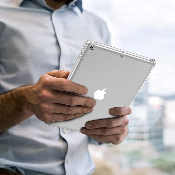 Clear Case for iPad 10.2 inch (2021/2020/2019), iPad 9th/8th/7th Generation Cover with Pencil Holder Lightweight Thin Crystal Transparent Shockproof Soft TPU Back Protective Shell, Clear