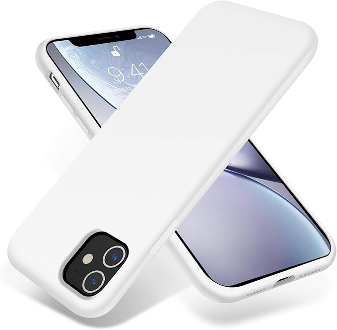 OTOFLY Compatible with iPhone 11 Case,Ultra Slim Fit iPhone Case Liquid Silicone Gel Cover with Full Body Protection Anti-Scratch Shockproof Case (White)