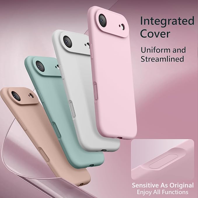 FireNova Magnetic for iPhone Air Case, Compatible with MagSafe, [Integrated Silicone Camera Control Button] [Camera Protection] Microfiber Lining Phone Case for iPhone 17 Air, 6.5", Chalk Pink