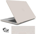 IBENZER Compatible with MacBook Pro 15 Inch Case 2019 2018 2017 2016 A1990 A1707, Hard Shell Case with Keyboard Cover & Type C Adapter for Mac Pro 15 Touch Bar, Rocky Gray, T15RKGY+1TC