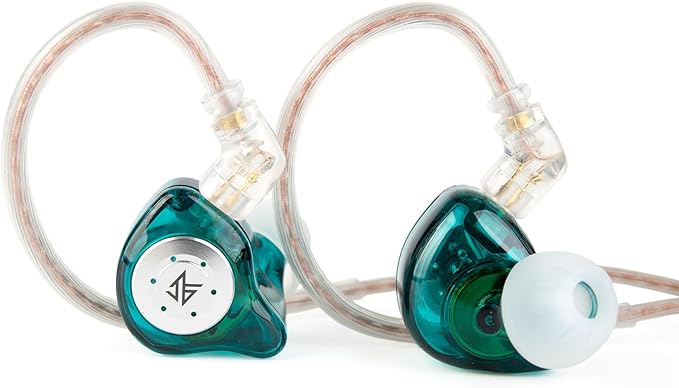 KZ EDX PRO in Ear Monitor Headphone IEM Earphones with 1DD, HiFi Deep Bass IEM for Gaming, Wired Gaming Earbuds with New 10mm Dynamic Driver Detachable Cable for Video Music Church (Cyan, with mic)