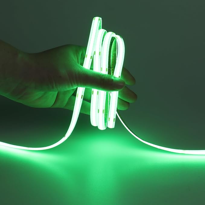DC 5V USB COB Green LED Strip Light Dimmable IP65 Waterproof USB Powered 6.6ft/2M 640LEDs with Dimmer High Brightness Flexible LED Tape Lights