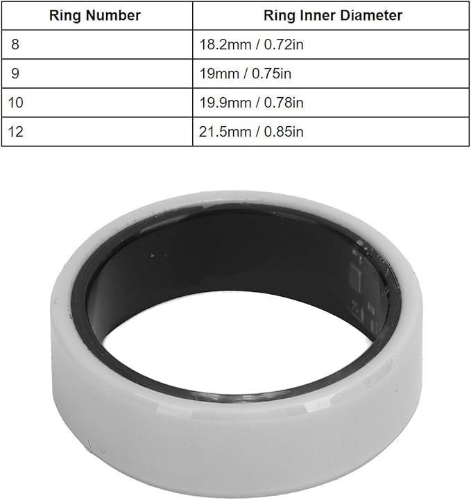 Yoidesu Smart Health Ring for Women & Men, IP68 Wearable Fitness Ring Rechargeable with Sleep Monitoring Step Counting Camera Control Heart Rate (9)