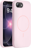 Miracase Magnetic for iPhone 17e Case & iPhone 16e Case, [Soft Anti-Scratch Microfiber Lining], Compatible with MagSafe, Silicone Shockproof Protection Phone Case for iPhone 17e/16e, Sand Pink