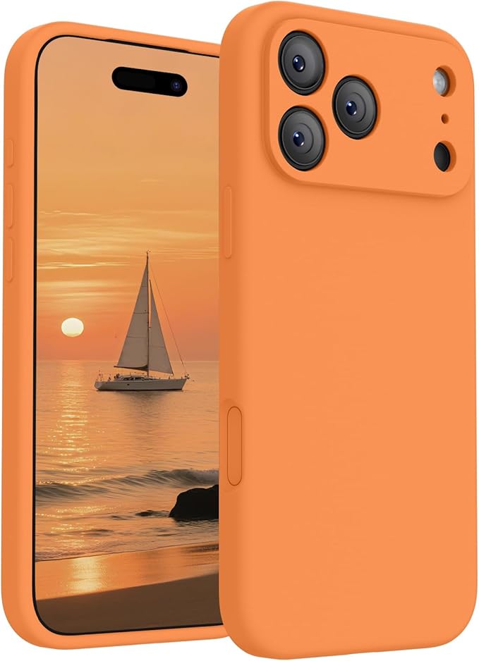 FireNova Magnetic for iPhone 17 Pro Max Case, Compatible with MagSafe, [Integrated Silicone Camera Control Button] [Camera Protection] Anti-Scratch Microfiber Lining Phone Case, 6.9", Orange
