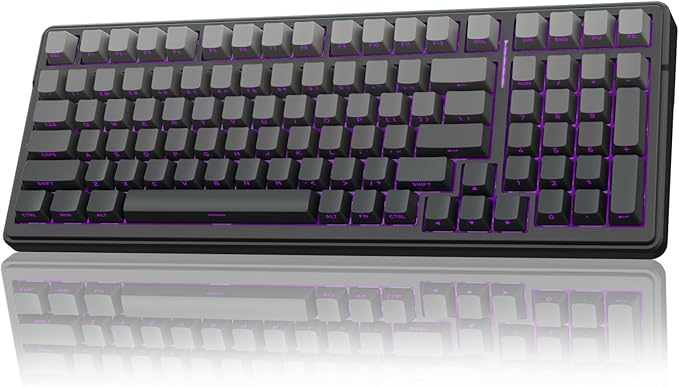 AULA F99 Wireless Mechanical Keyboard,Gasket Structure Hot Swappable Custom Keyboard,RGB Backlit,Creamy Sound,Side Printed PBT Keycaps,2.4GHz/USB-C/BT5.0 Computer Gaming Keyboards