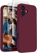 FireNova Designed for iPhone 16 Plus Case, Silicone Upgraded [Camera Protection] Case, Soft Anti-Scratch Microfiber Lining Inside, 6.7 inch, Plum