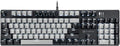 Qisan 104 Mechanical Keyboard for Gaming | Large Size USB White Backlit Gaming Keyboard Wired | US Layout Blue Switches Hot Swappable Mechanical Clicky Keyboards Compatible with PC, Laptop