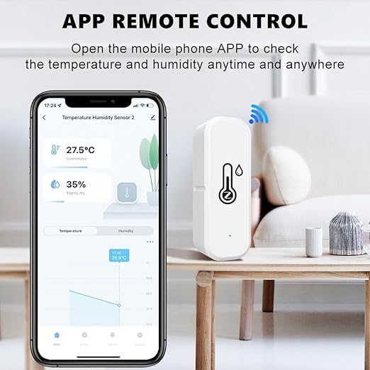ZigBee Indoor Temperature and Humidity Sensor,Compatible with Alexa and Google Home,for Home,Greenhouses Accessories,Garages,Office 3Pack(No Include Battery)