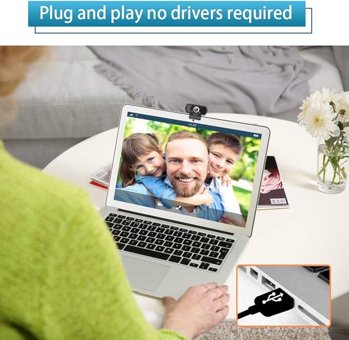 1080P Webcam with Microphone, HD Webcam Web Camera with Tripod Stand, Widescreen USB Computer Camera, Streaming Mic Web cam for Online Calling/Conferencing,Facetime/YouTube Desktop Laptop PC