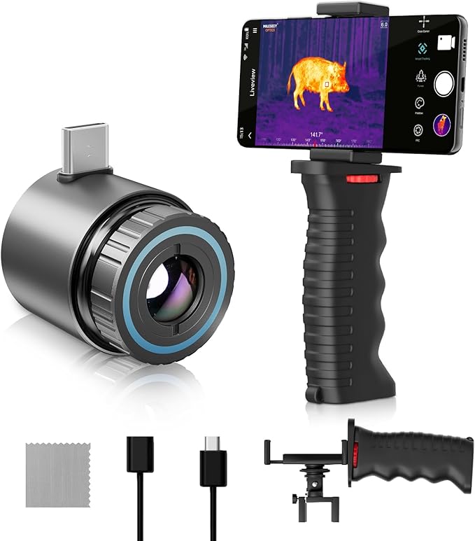 Thermal Monocular for Android, MILESEEY TNV30i Night Vision Thermal Scope, 512×384 Super Resolution 50Hz Thermal Imaging Camera, 1600-Yard Range Thermal Goggles, Building Detection, 10-15mm Lens