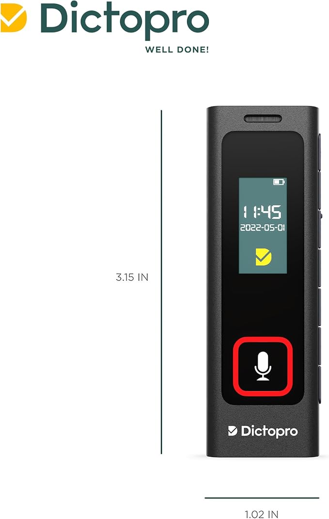 X200 - Voice Activated Digital Recorder, 32GB Memory, 582H Recording Time, Noise Reduction Dictophone, Portable Audio Recording with Sensitive Mics for Lectures, Meetings, Interviews