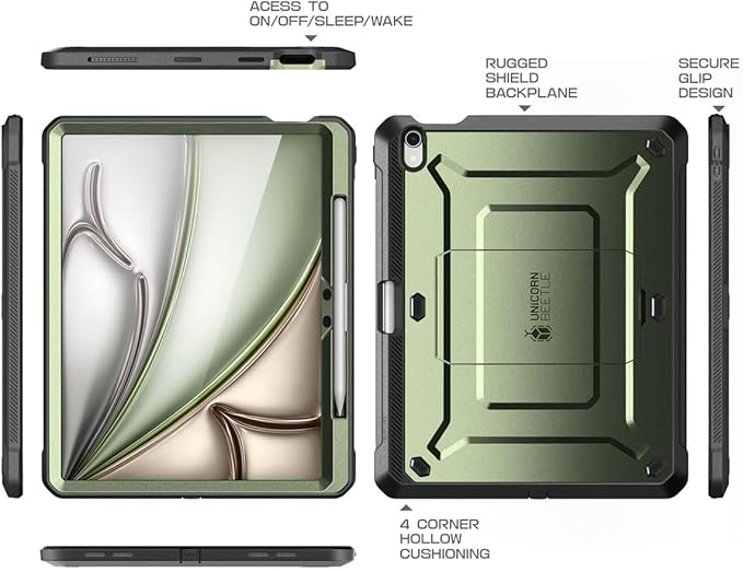 SUPCASE for iPad Air 13 Inch Case M4/M3/M2 (2026/2025/2024) with Pencil Holder (Unicorn Beetle Pro), [Built-in Screen Protector & Stand] [Military-Grade Protection] Cover for iPad Air 13 Inch, Guldan