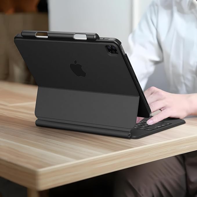 edaiser Magnetic Case Compatible with Apple Magic Keyboard & Magnetic Stand & Slim Lightweight & Round Protective Cover with Pencil Holder for iPad Pro 11 inch M5 2025 and M4 2024