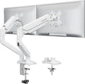 Dual Monitor Stand fits up to 32 inch, 4.4-22 lbs Computer Screens, Dual Monitor Desk Mount Height Adjustable, Monitor Arms for 2 Monitors, Home Office VESA Mounts, Freelift White
