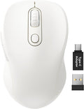 Trueque Wireless Mouse for Laptop, 2.4GHz Ergonomic Computer Mouse with Back & Forward Buttons, 3 Adjustable DPI Levels, 6 Buttons, Optical USB Cordless Mice for Windows PC, M01 (Pure White)