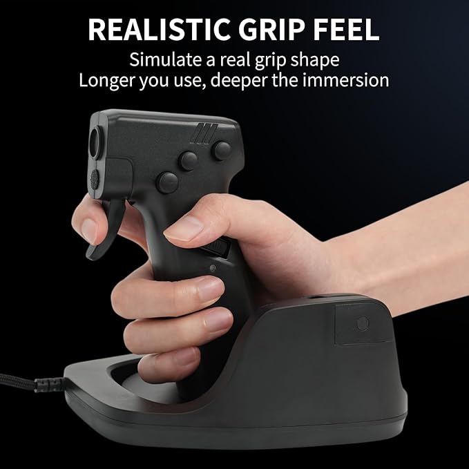 L25B Gun Grip Mouse: Wired Gaming Mouse, Dual Mouse Sensors for Realistic Aiming, Independent DPI Setting Buttons of Each Sensor, Smooth Movement Design, FPS Game Immersive Shooting