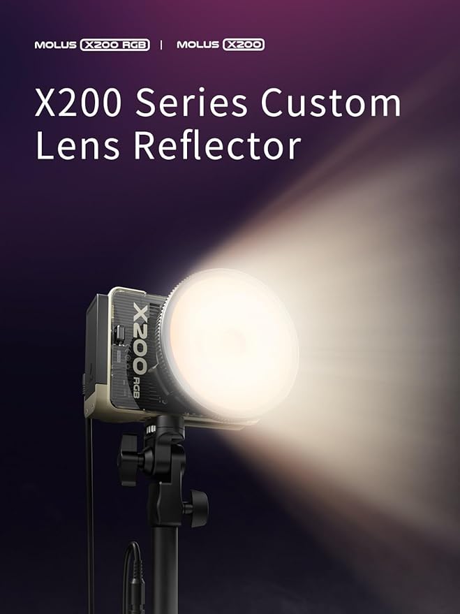 ZHIYUN MOLUS X200 Standard 200W Video Light Professional Photography Light Bowens Mount 2700K~6500K CRI≥95 TLCI≥97 for Tiktok Portable Light