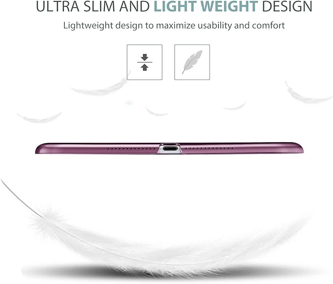 ProCase Smart Case for iPad 9.7 Inch iPad 6th/5th Generation 2018 2017(Model: A1893 A1954 A1822 A1823), Ultra Slim Lightweight Stand Cover with Translucent Frosted Back -Purple