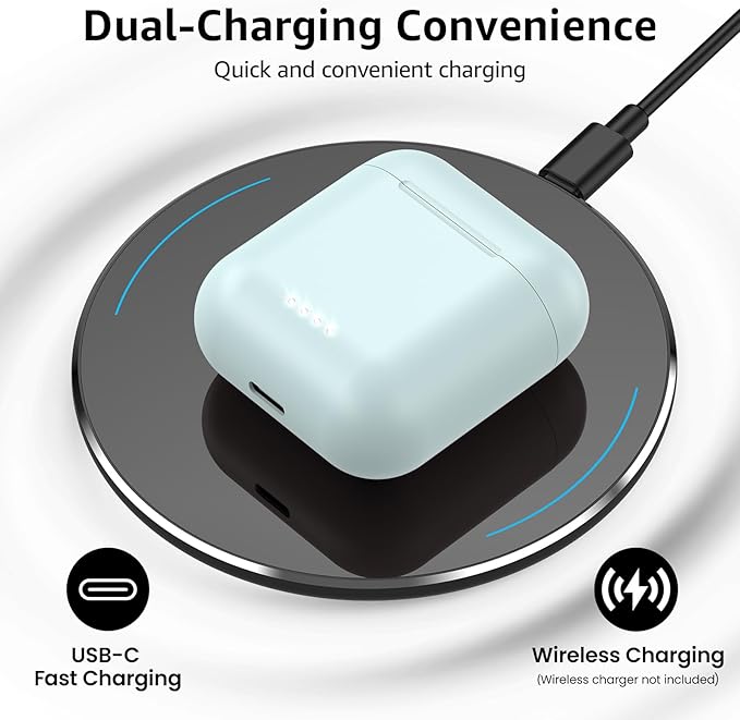 TOZO T6 Wireless Earbuds, Bluetooth 5.3 Ear Buds, Stereo Sound in Ear Headphones, 50 Hours Playtime, Wireless Charging Case, APP Customizable EQs, IPX8 Waterproof Earphones