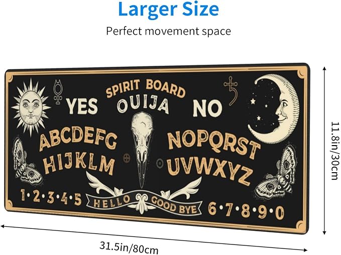 Sun and Moon Mystic Goth Witchy Mouse Pad Extended Large Gaming Mouse Pad XL Oversized Desk Pad Stitched Edges, 31.5 X 11.8 Inch