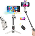 AOCHUAN Gimbal Stabilizer for iPhone, Sefie Stick Tripod with Auto Face Tracking for TIK Tok YouTube Video Recording, 4 in 1 Gimbal Stabilizer with 360° Rotation for iPhone/Andriod -M1 Pro White
