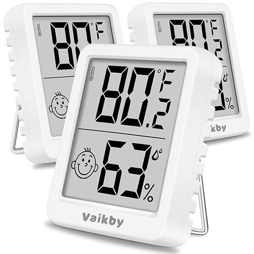 Indoor Humidity Meter Hygrometer 3Pack, Room Thermometer for Accurate Room Temperature Monitor, Digital Hygrometer with Indoor Thermometer for Home, Baby Nursery, and Humidity Sensor Enhanced Comfort
