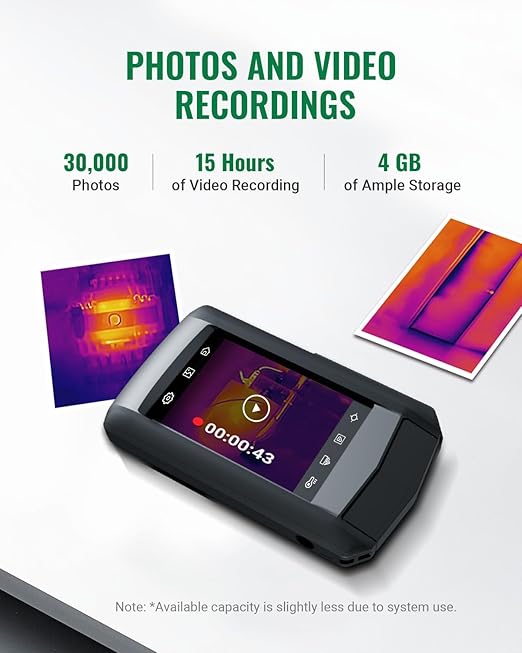 HP96 Thermal Imaging Camera,3.5" Touch Screen Thermal Camera with Visual Camera, Intelligent Scene Detection, 240 x 240 Super Resolution, 96 x 96 IR Resolution, 25 Hz Video Recording, -4°F to 662°F