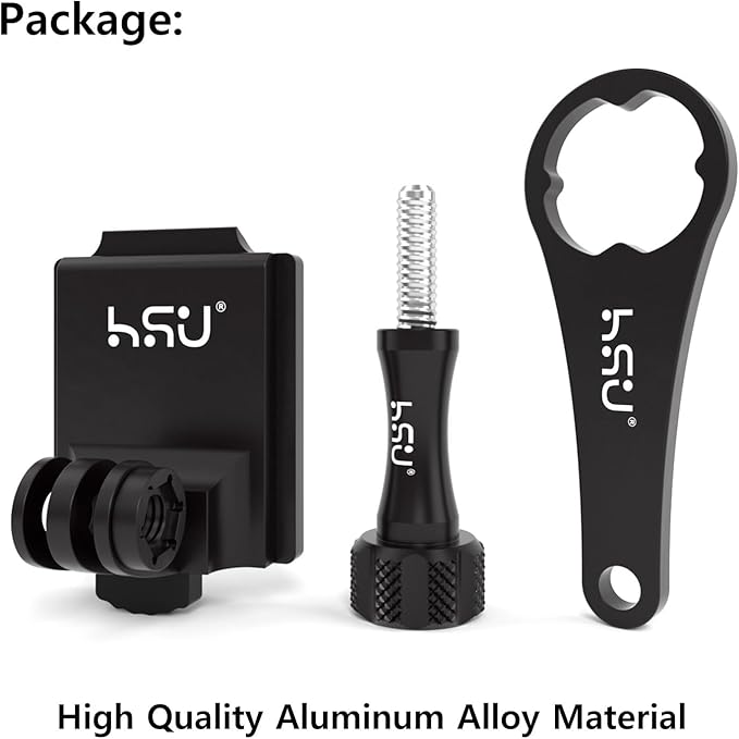 HSU Aluminum NVG Helmet Mount with Aluminum Thumbscrew Compatible with GoPro Hero 13/12/11/10 Black, Hero 9/8/7/6/5, Tactical Helmet for DJI Osmo Action 2, Insta360 ONE R/AKASO and Most Action Cameras