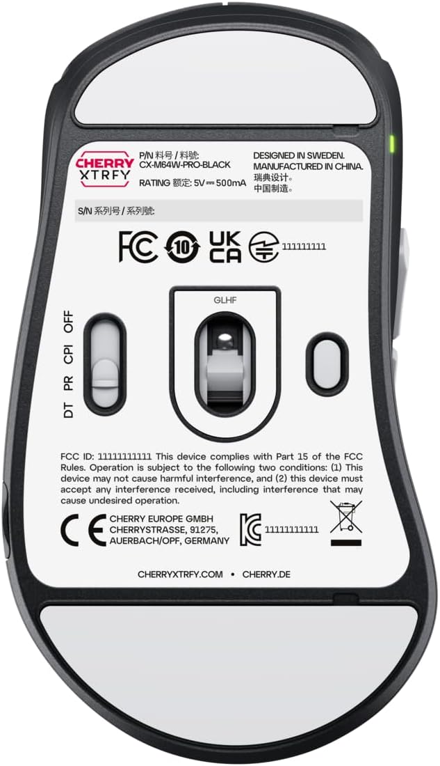 CHERRY XTRFY M64 Wireless | Ultra Light Ergonomic Gaming Mouse (M64 Pro 8K, Black)