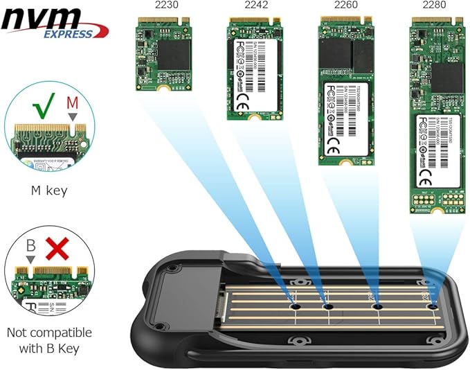 ineo M.2 NVMe (PCIe) USB 3.2 Gen 2 Type-C Rugged Waterproof Shockproof Aluminum Cover SSD Enclosure [C2594-NVMe]