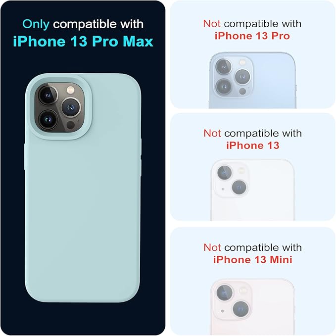 OTOFLY Designed for iPhone 13 Pro Max Case, Silicone Shockproof Slim Thin Phone Case for iPhone 13 Pro Max 6.7 inch (MintCream)