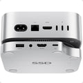 Mac mini M4 Dock with 4TB M.2 SSD Enclosure (SSD NOT Included), Mac mini M4/ M4 Pro Hub Stand with HDMI 4K@60Hz, 2024 MacMini USB C Hub Accessories, 3 USB A 2.0, SD/TF, 3.5mm Audio