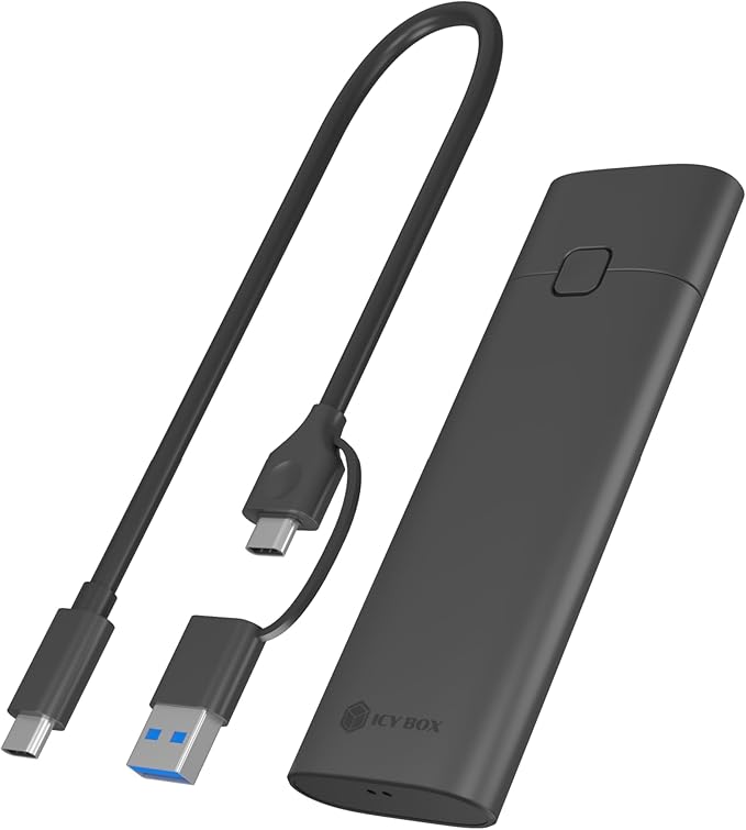 M.2 NVMe SSD Enclosure Adapter,ICY BOX USB 3.2 Gen2 10Gbps Tool-Free, USB C External SSD Enclosure/Reader for M-Key / B+M Key, Support UASP Trim for 2280 2260 2242 2230