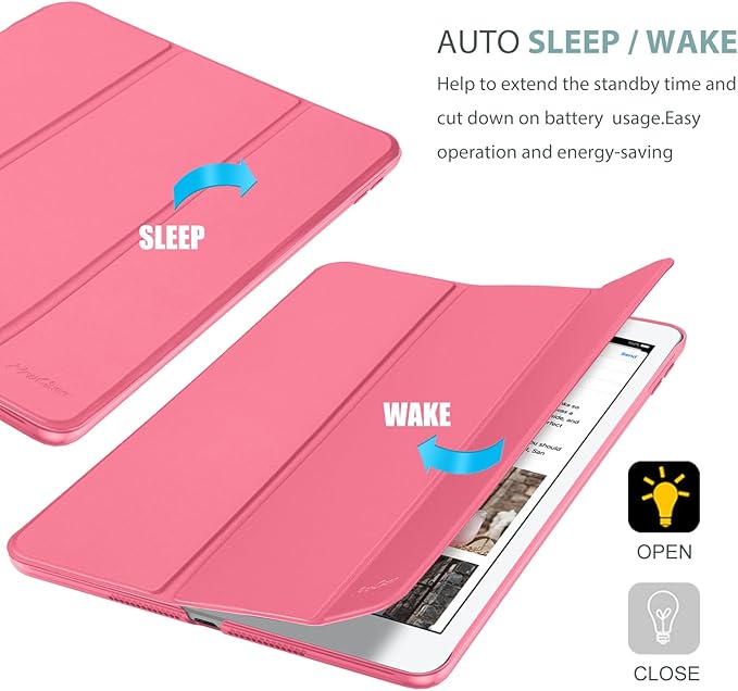 ProCase Smart Case for iPad 9.7 Inch iPad 6th/5th Generation 2018 2017(Model: A1893 A1954 A1822 A1823), Ultra Slim Lightweight Stand Cover with Translucent Frosted Back -Melonpink