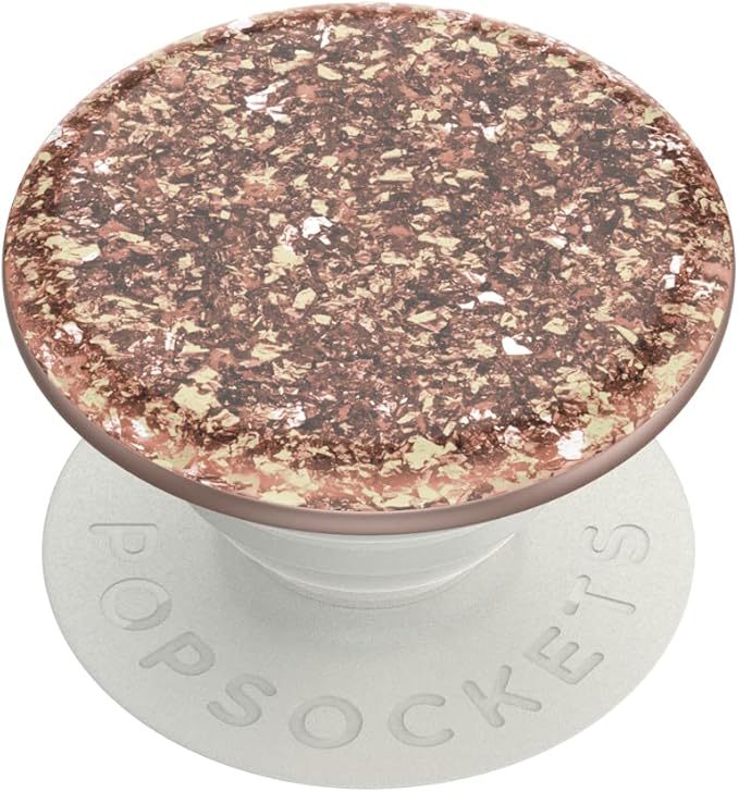 PopSockets Adhesive Phone Grip, Holder, Phone Stand, Glitter - Foil Confetti Rose Gold
